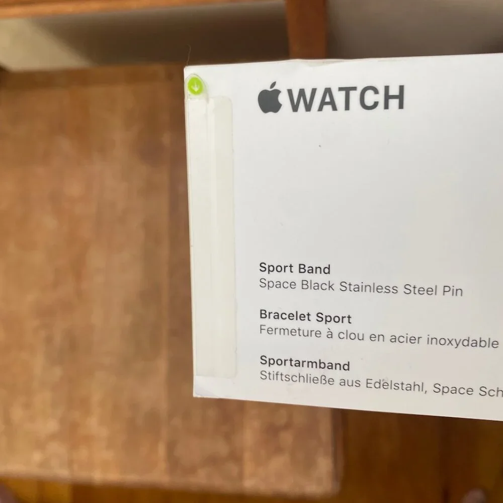 Sport Band Space Black Stainless Steel Pin 44MM, New, Sealed in Box